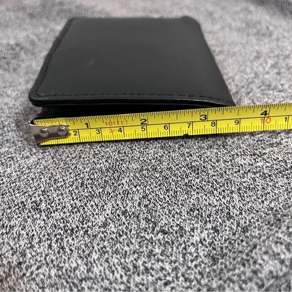 Unisex Black Bi-fold Wallet Faux Leather coin Purse multiple Card Holders + ID - Picture 9 of 15